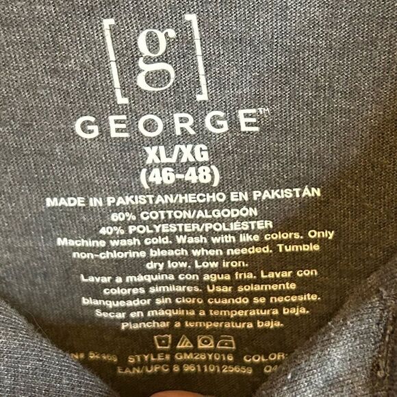 5 for $25🔥XL (46-48) George Grey Collared Polo Dress Shirt - Picture 3 of 4